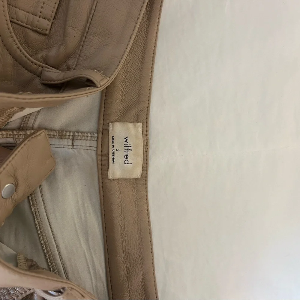 Aritzia Wilfred Beige Leather Trousers - Picture 4 of 4